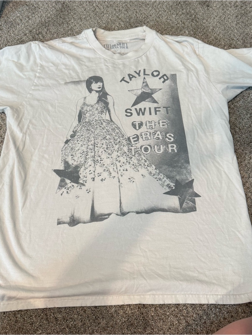 Taylor Swift White Tee with Gray Tour Print